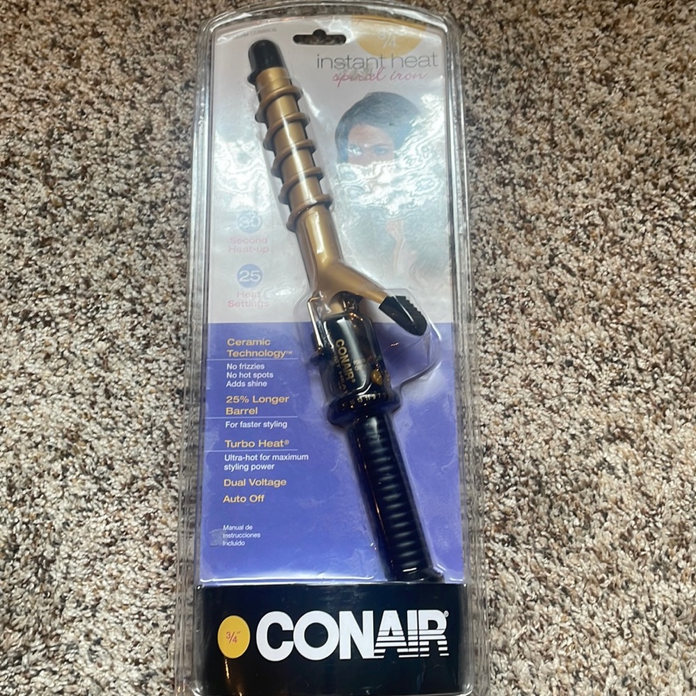 NEW Conair Instant Heat 3/4 Spiral Curling Iron